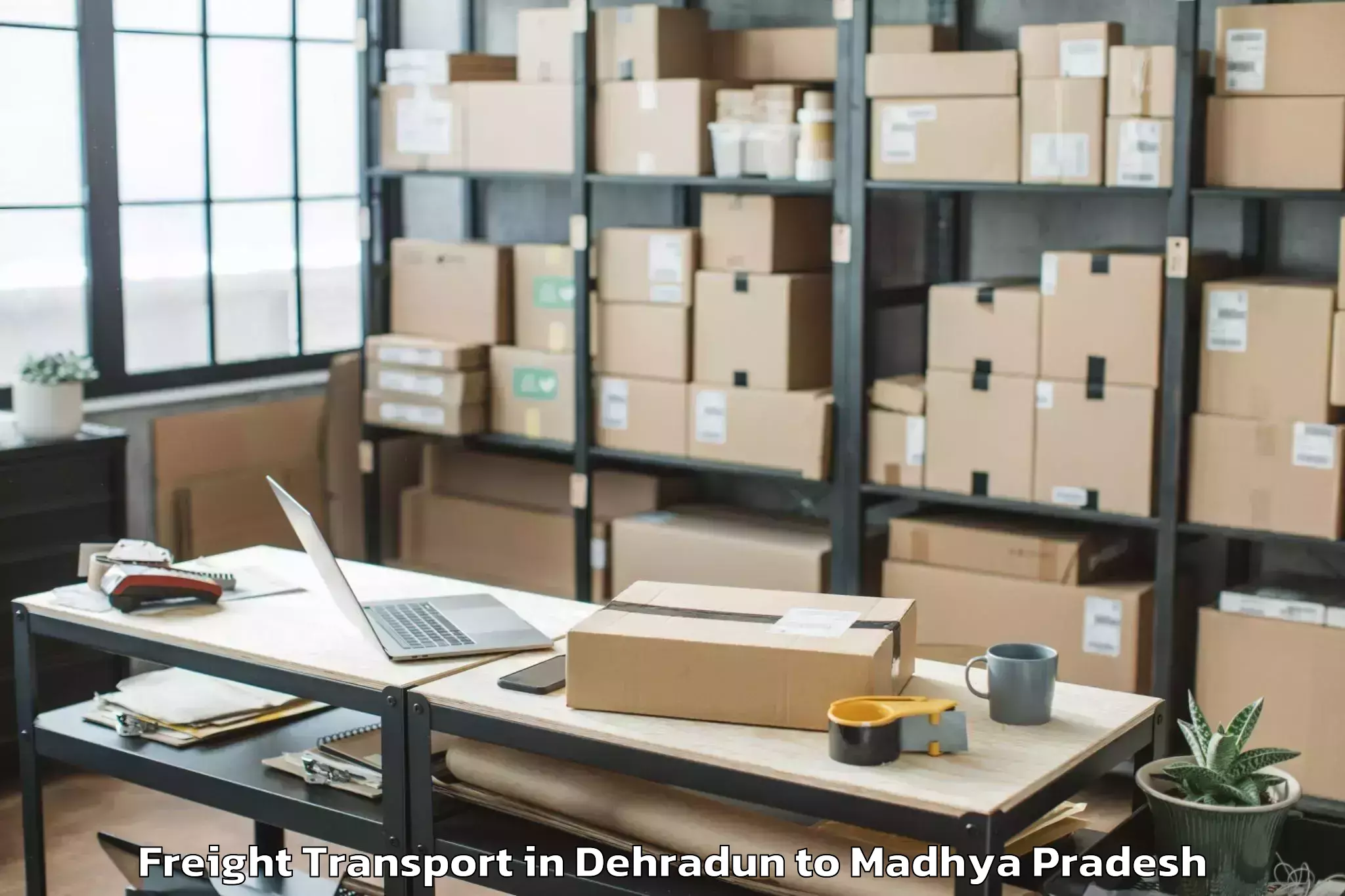 Book Dehradun to Makhanlal Chaturvedi Rashtriya Freight Transport Online